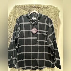Ava & Viv Women’s Black and White Checkered Shirt